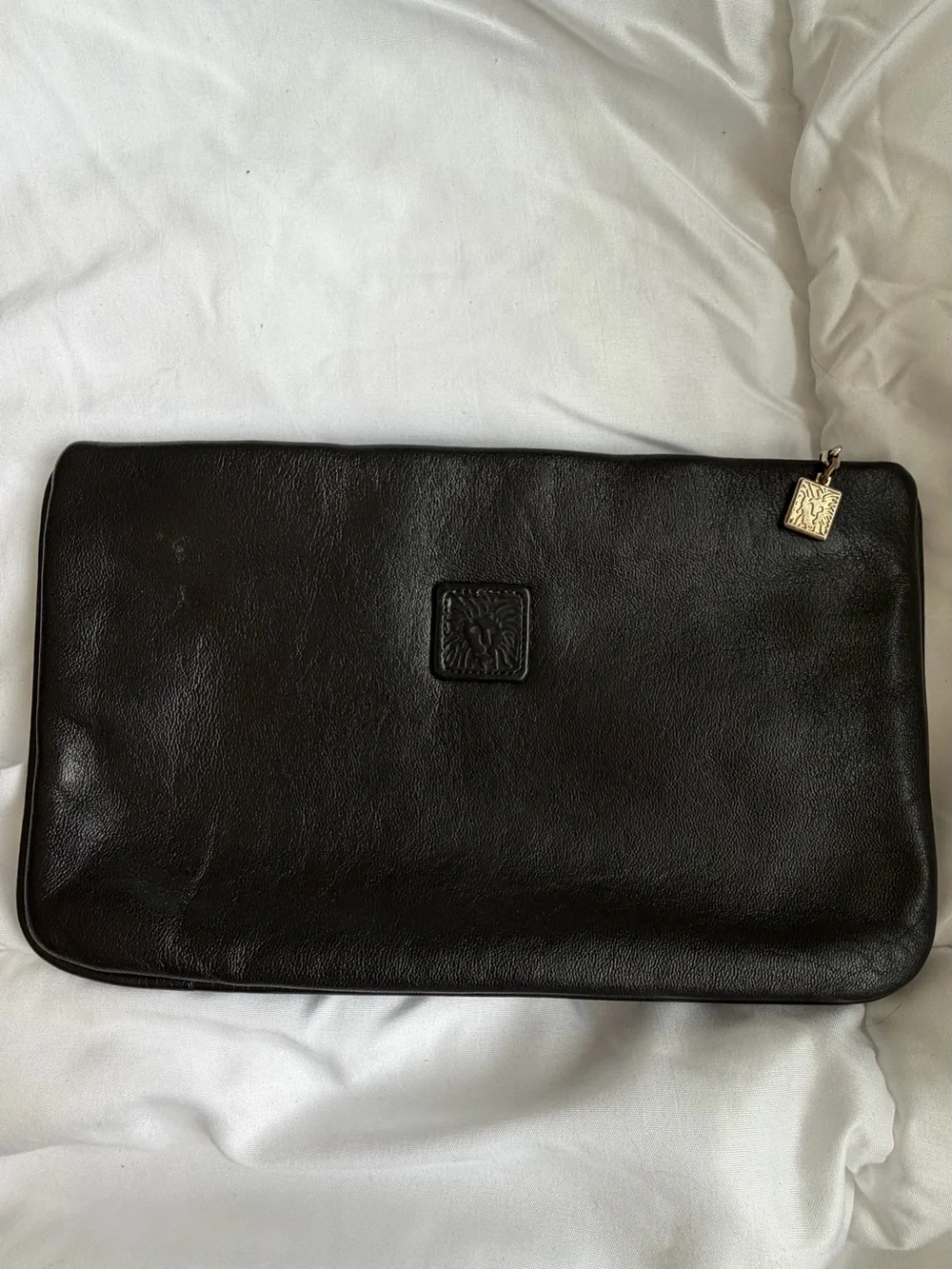 Anne Klein Leather Zip Clutch
